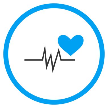 Kalp nabız sinyal yuvarlak vektör simgesi