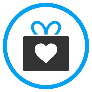 Sevgi hediye yuvarlak vektör simgesi