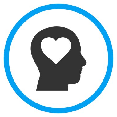 Kafa yuvarlak vektör simgesinde seviyorum