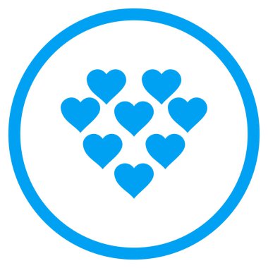 Güzel kalpler yuvarlak vektör simgesi