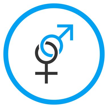 Seks sembolü yuvarlak vektör simgesi