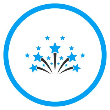 Yıldız havai fişek yuvarlak vektör simgesi