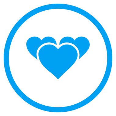 Sevgililer günü kalpleri yuvarlak vektör simgesi