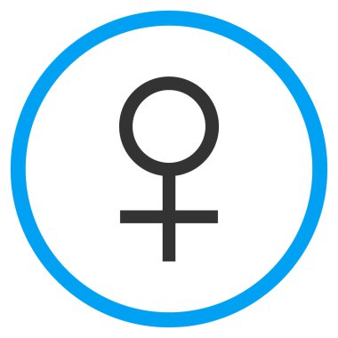 Venüs kadın sembolü yuvarlak vektör simgesi