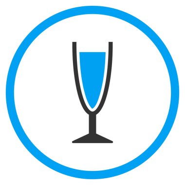 Şarap kadehi yuvarlak vektör simgesi