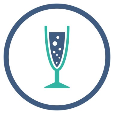 Şampanya Kadehi yuvarlak vektör simgesi
