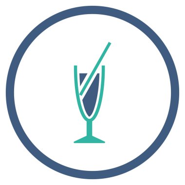 Kokteyl yuvarlak vektör simgesi