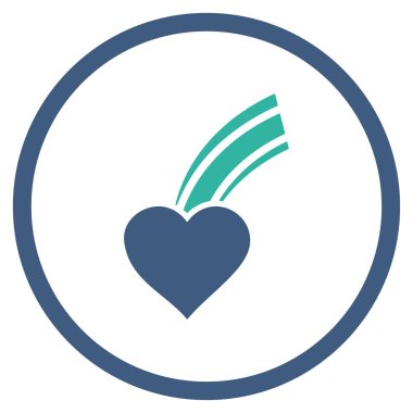 Düşen kalp yuvarlak vektör simgesi