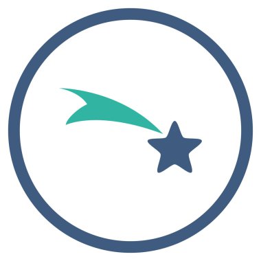 Kayan yıldızı yuvarlak vektör simgesi