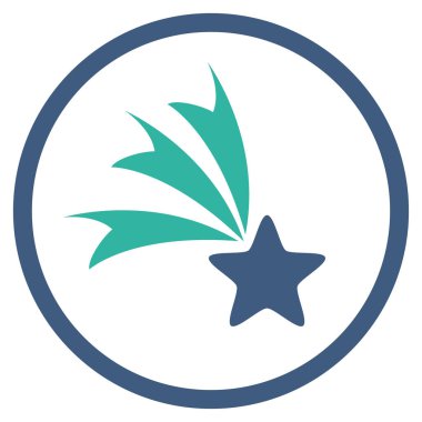 Kayan yıldızı yuvarlak vektör simgesi