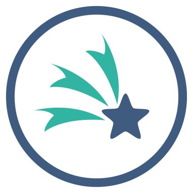 Kayan yıldızı yuvarlak vektör simgesi