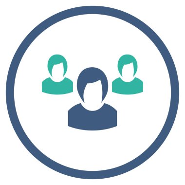 Kadın grubu yuvarlak vektör simgesi