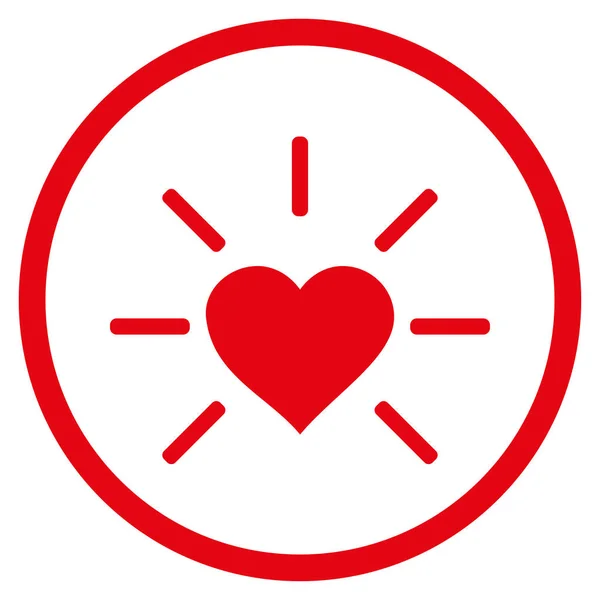 Shiny Love Heart Rounded Vector Icon — Stock Vector