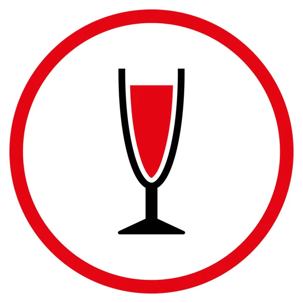 Vaso de vino redondeado Vector icono — Vector de stock