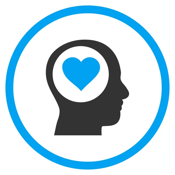 Love Thinking Head Rounded Vector Icon — Stock Vector