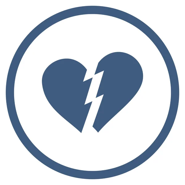 Broken Heart Rounded Vector Icon — Stock Vector