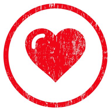 Kalp yuvarlak grenli doku simgesi seviyorum