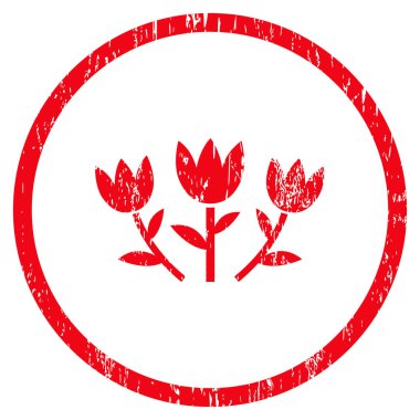 Lale çiçek grenli doku simgesini yuvarlak