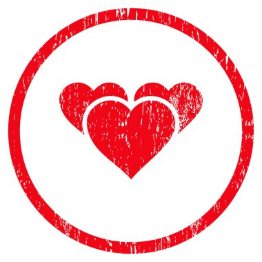 Sevgililer günü kalpleri grenli doku simgesini yuvarlak