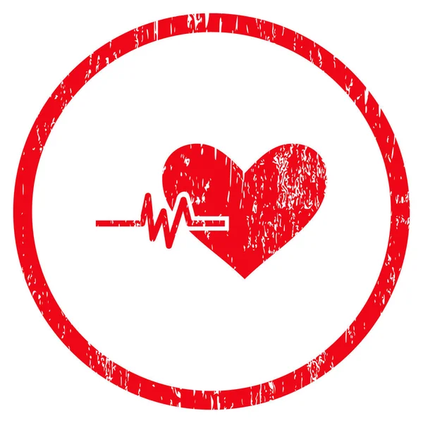 Hart Pulse afgerond korrelige textuur pictogram — Stockvector