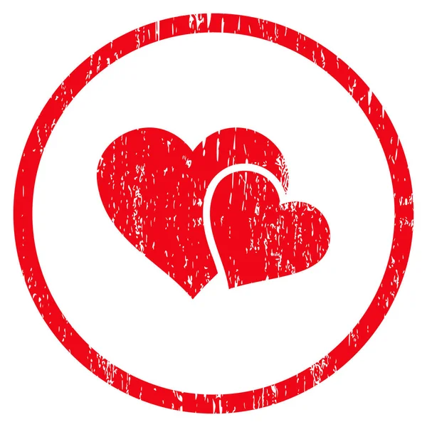 Sevgi kalpleri grenli doku simgesini yuvarlak