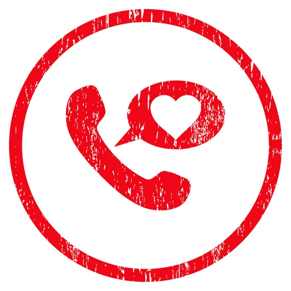 Amour Téléphone Message arrondi texture granuleuse Icône — Image vectorielle