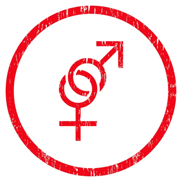 Simbolo di sesso arrotondato granulosa texture icona — Vettoriale Stock