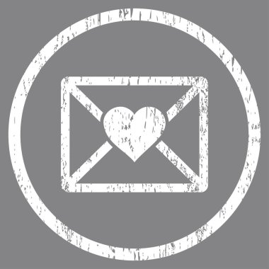 Aşk mektubu grenli doku simgesini yuvarlak