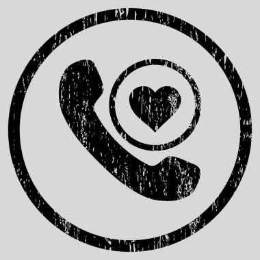 Aşk telefon görüşmesi grenli doku simgesini yuvarlak