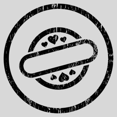 Aşk damga mühür grenli doku simgesini yuvarlak
