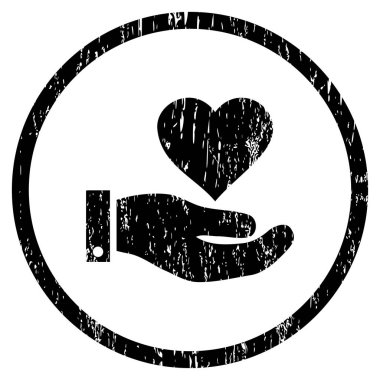 Aşk kalp teklif el yuvarlak grenli doku simgesi