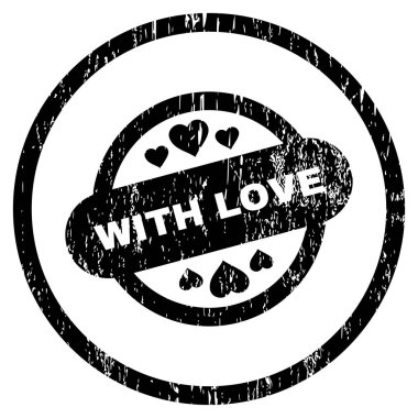 Aşk damga mühür yuvarlak grenli doku simgesiyle