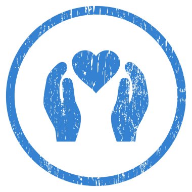 Aşk bakım el yuvarlak grenli doku simgesi