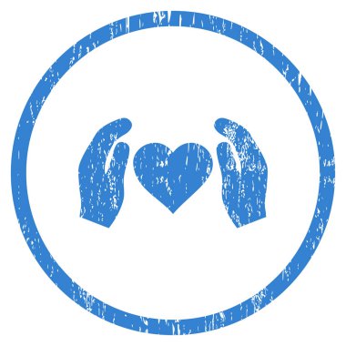 Aşk bakım el yuvarlak grenli doku simgesi