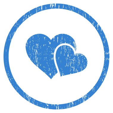 Sevgi kalpleri grenli doku simgesini yuvarlak