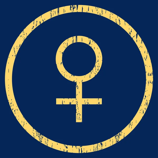 Símbolo Feminino de Vênus Ícone de textura de grão arredondado — Vetor de Stock