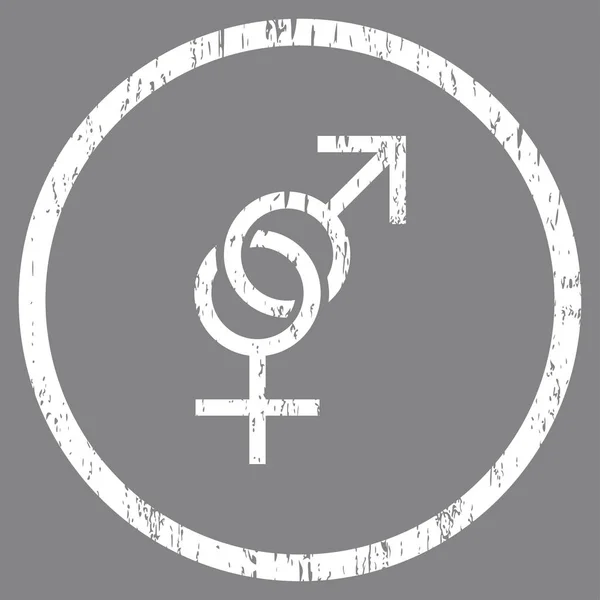Simbolo di sesso arrotondato granulosa texture icona — Vettoriale Stock