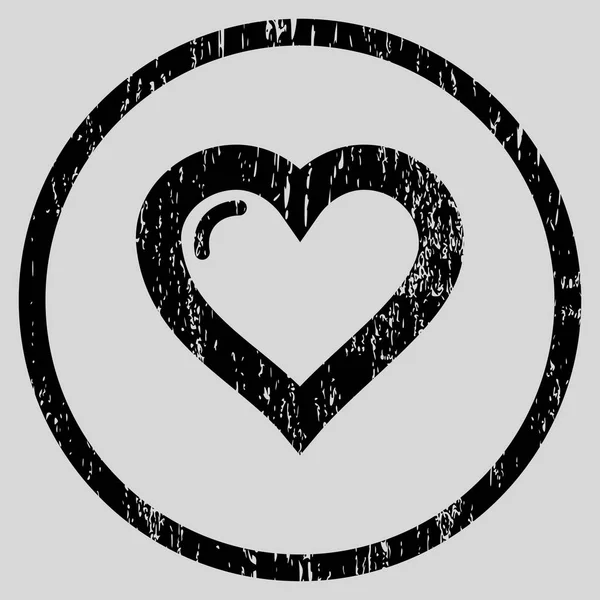 Liebe Herz abgerundete körnige Textur Symbol — Stockvektor
