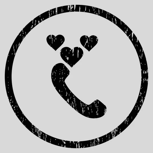 Αγάπη τηλεφώνημα στρογγυλεμένες κοκκώδη υφή εικονίδιο — Διανυσματικό Αρχείο