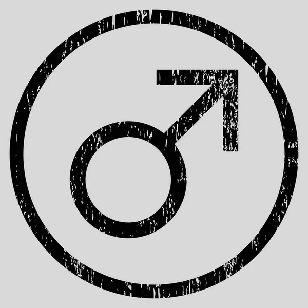 Símbolo masculino de Marte redondeado textura granulada icono — Archivo Imágenes Vectoriales