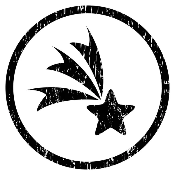 Icona di texture granulosa arrotondata stella cadente — Vettoriale Stock