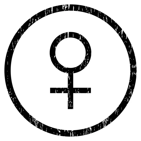 Venus símbolo femenino redondeado textura granulosa icono — Vector de stock