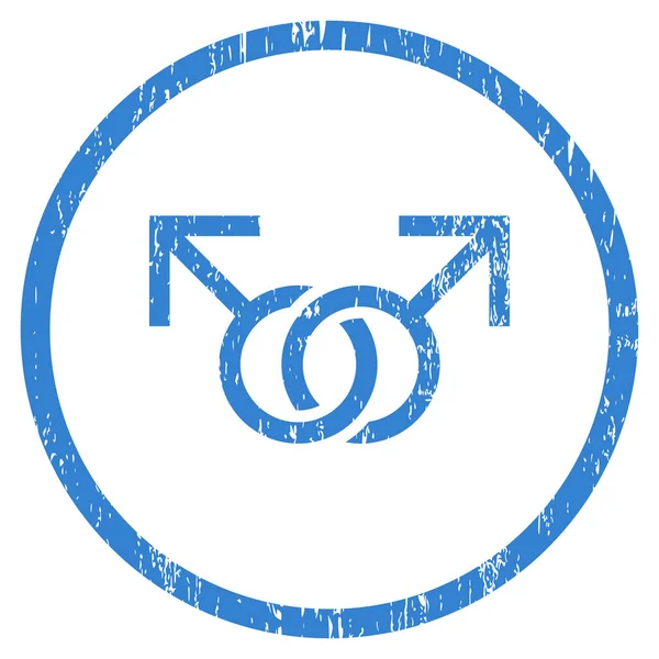 Symbole d'amour gay Icône de texture granuleuse arrondie — Image vectorielle