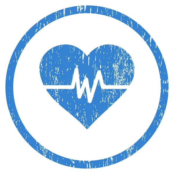 Heart-Pulse lekerekített szemcsés textúra ikon — Stock Vector