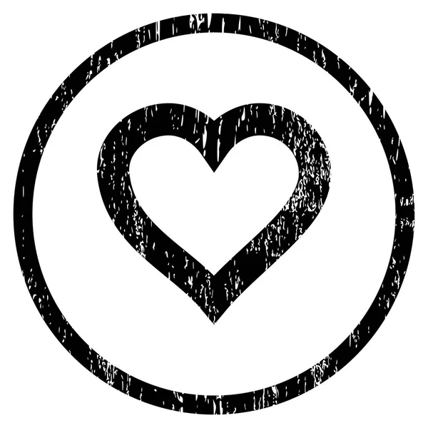Valentine Heart Rounded Grainy Texture Icon — Stock Vector