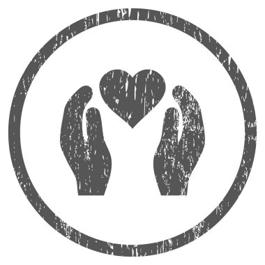 Aşk bakım el yuvarlak grenli doku simgesi