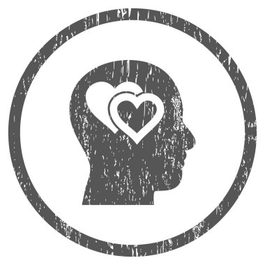 Aşk akılda grenli doku simgesini yuvarlak