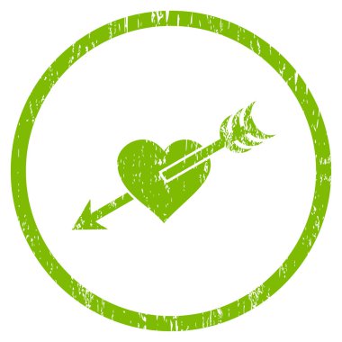 Ok kalp grenli doku simgesini yuvarlak