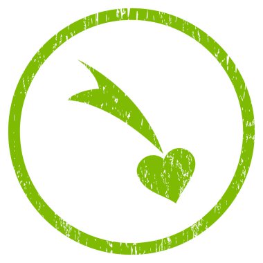 Düşen kalp grenli doku simgesini yuvarlak