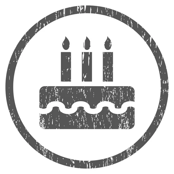 Birthday Cake Rounded Grainy Texture Icon — Stock Vector